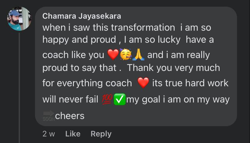 Bodycoach client - Chamara feedback