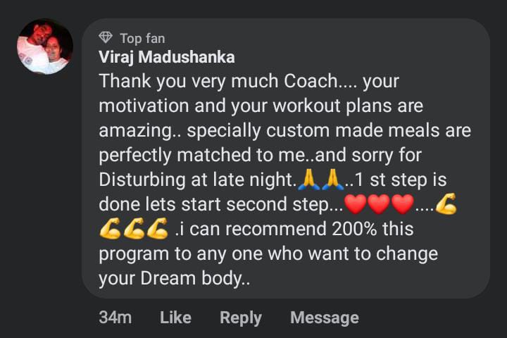 Bodycoach client - Viraj feedback